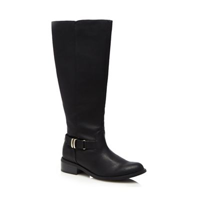 Good for the Sole Black calf length boots